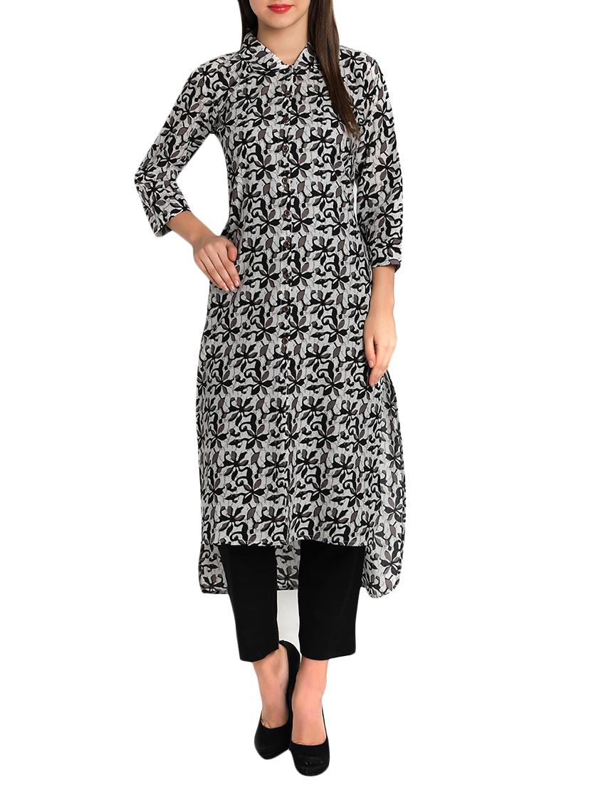 printed high-low kurta - 12648388 - Zoom Image - 1