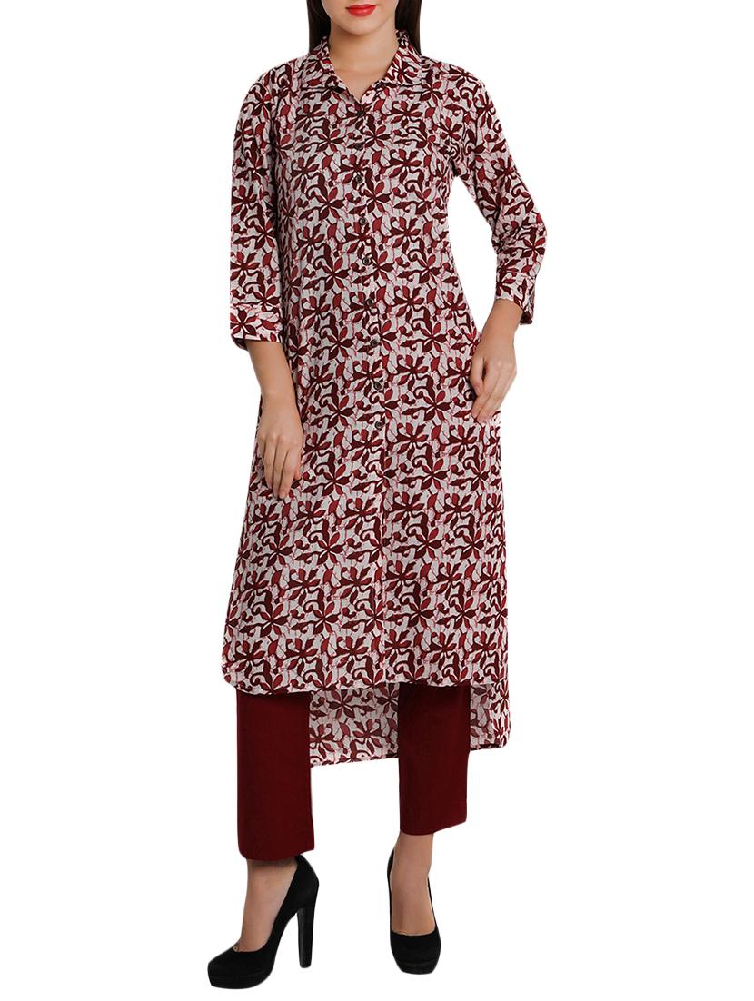 high-low printed kurta - 12648390 - Zoom Image - 1