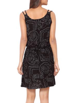 black rayon blouson dress - 12648422 - Standard Image - 3
