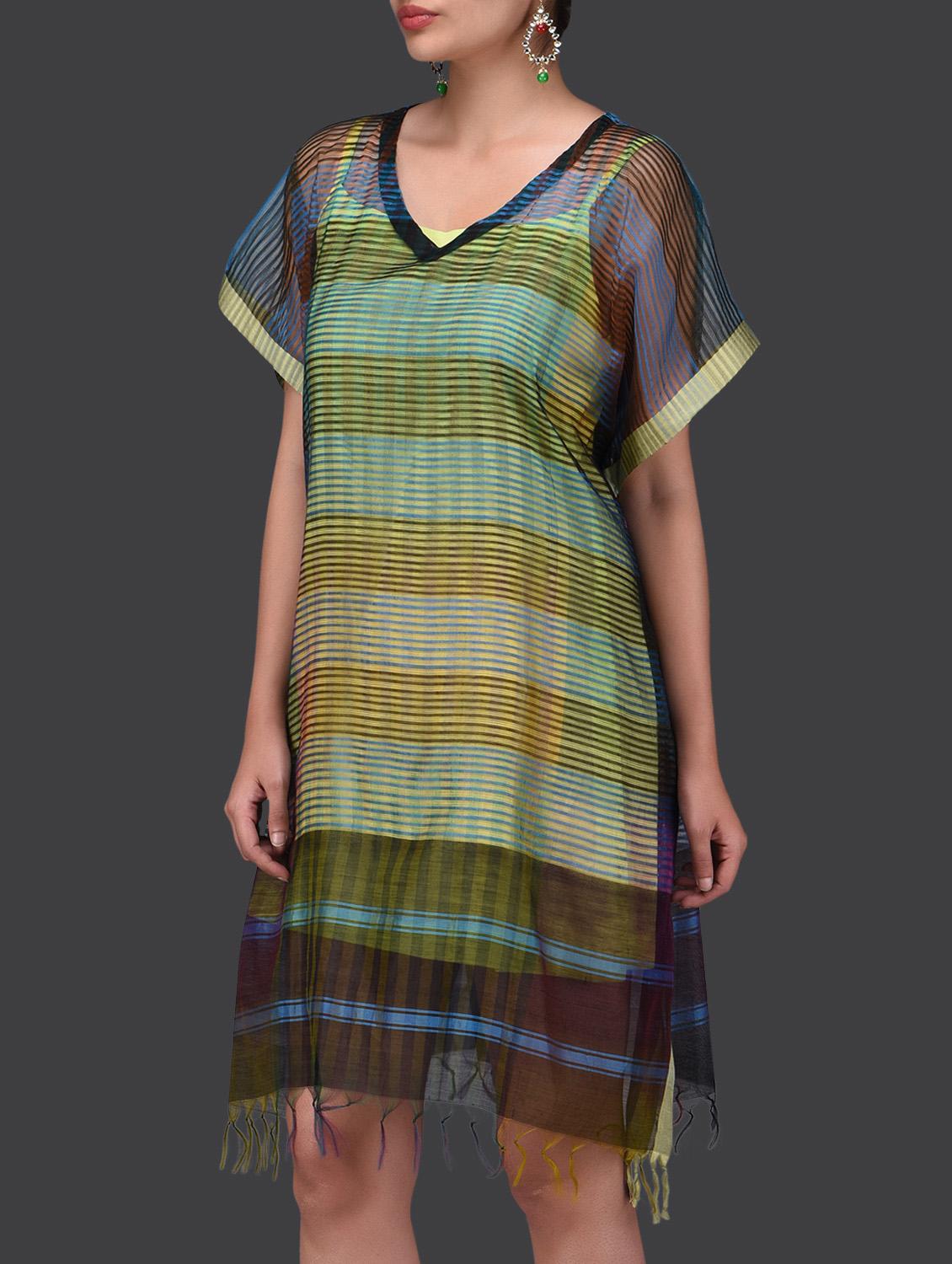 multicoloured cotton silk dress - 1265505 - Zoom Image - 2