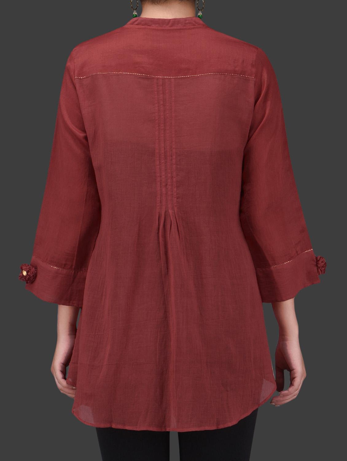 red pin-tuck detailed shirt - 1265543 - Zoom Image - 3