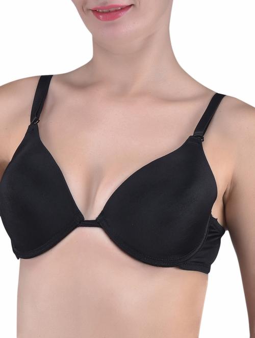 solid black slightly padded bra - 1268871 - Standard Image - 1