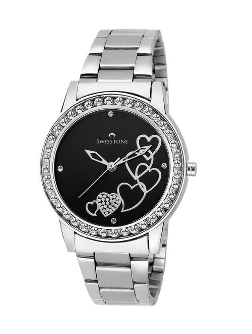 crystal studded stainless steel chain wrist watch - 12719617 - Standard Image - 1
