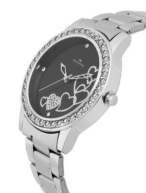 crystal studded stainless steel chain wrist watch - 12719617 - Standard Image - 2