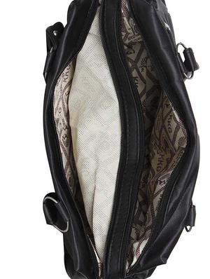 black synthetic leather handbag - 12719959 - Standard Image - 3