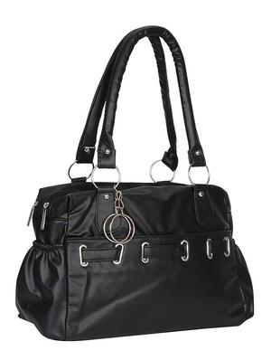 black synthetic leather handbag - 12719959 - Standard Image - 5