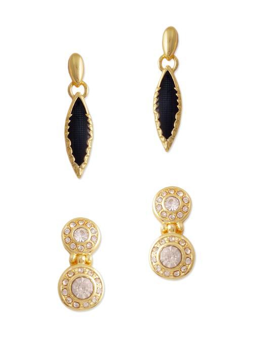 gold metal drop earrings - 12754438 - Standard Image - 1