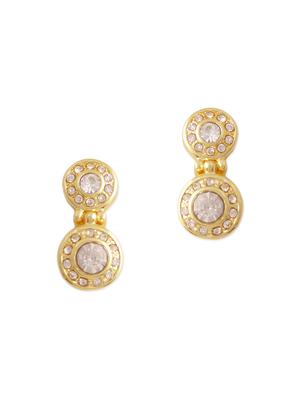 gold metal drop earrings - 12754438 - Standard Image - 4