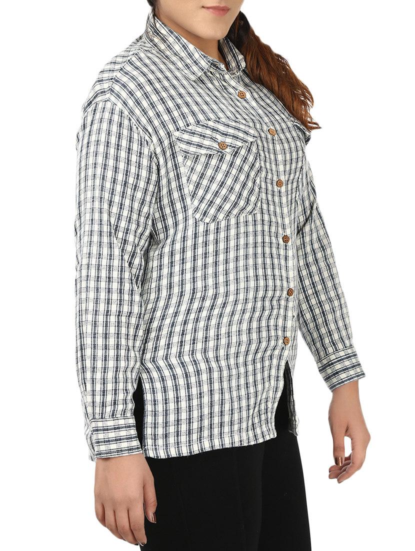 blue cotton plus shirt - 12754903 - Zoom Image - 2