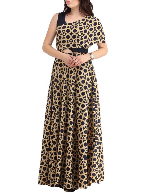 cutout detail flared maxi dress - 12754997 - Very Small Image - 1
