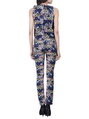 blue printed polyester jumpsuit - 12755838 - Standard Image - 3