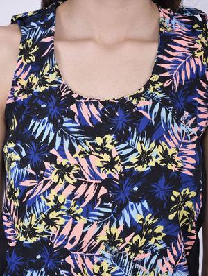 blue printed polyester jumpsuit - 12755838 - Standard Image - 4