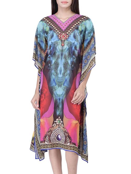multi colored polyester kaftan - 12755841 - Standard Image - 1