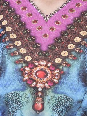 multi colored polyester kaftan - 12755841 - Standard Image - 4