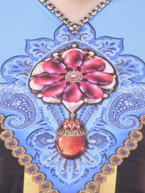 multi colored polyester kaftan - 12755842 - Standard Image - 4