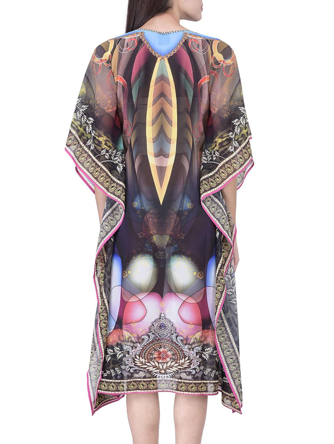multi colored polyester kaftan - 12755842 - Zoom Image - 3