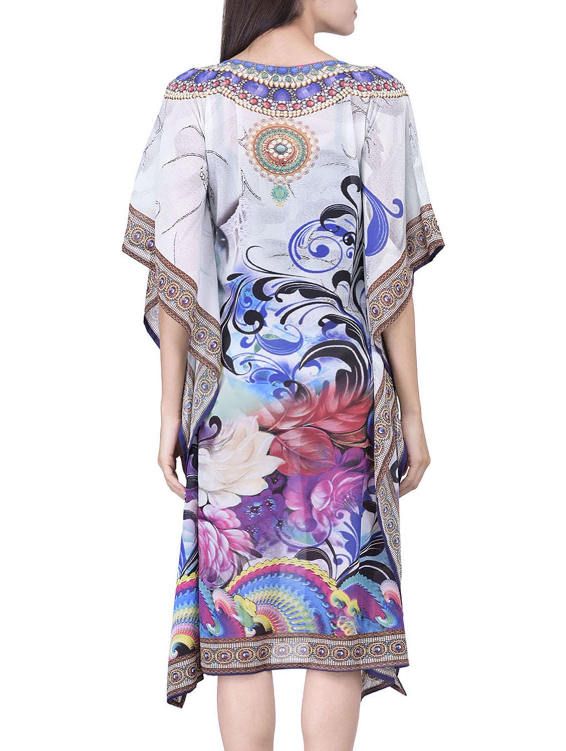 multi colored polyester kaftan - 12755844 - Zoom Image - 3