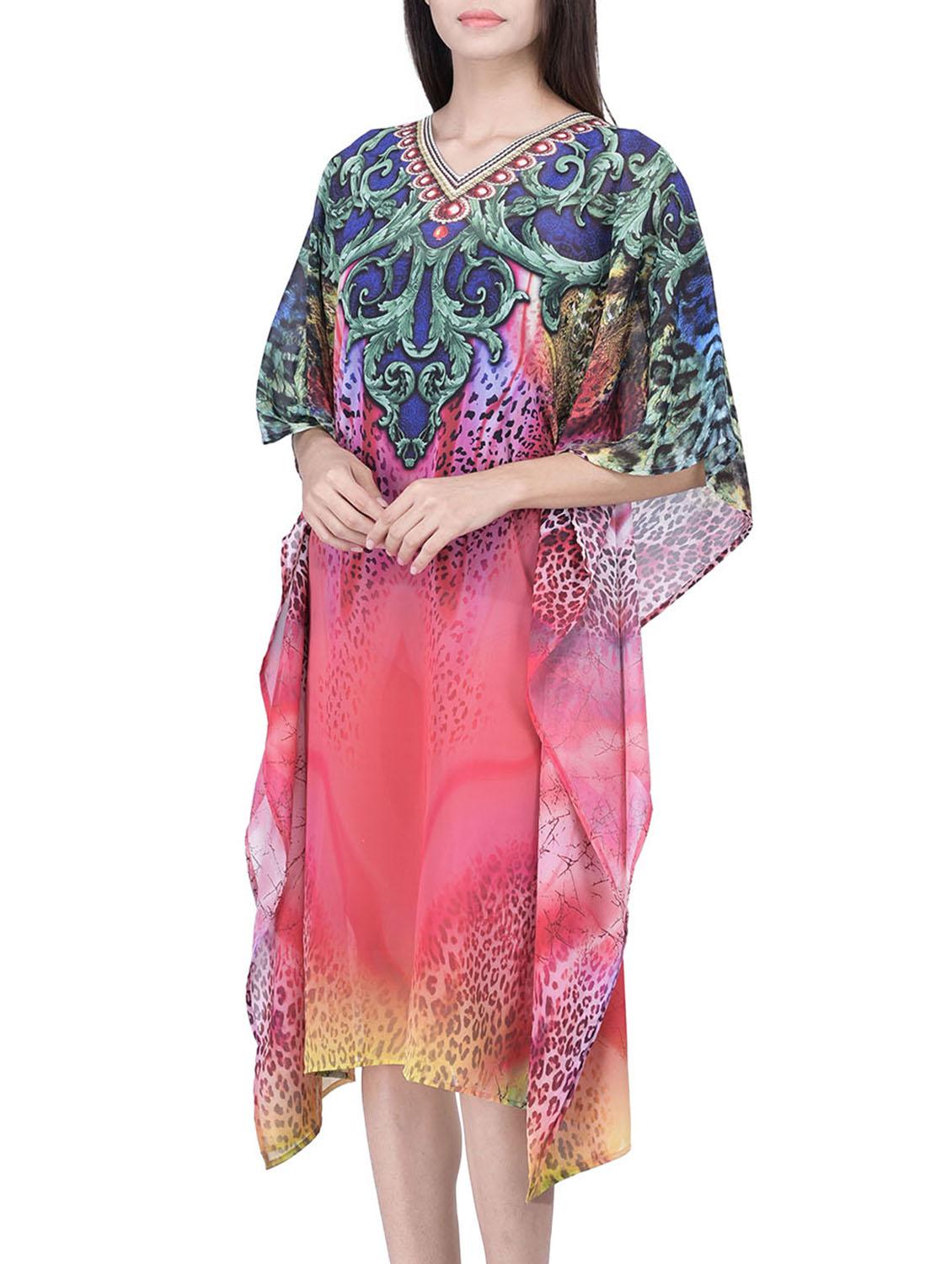 multi colored polyester kaftan - 12755845 - Zoom Image - 2
