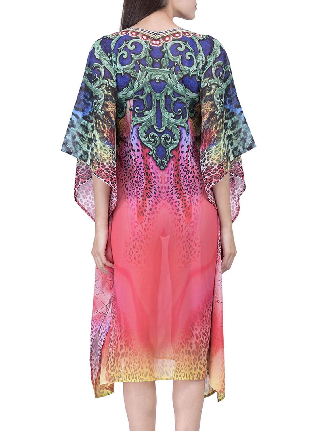 multi colored polyester kaftan - 12755845 - Zoom Image - 3