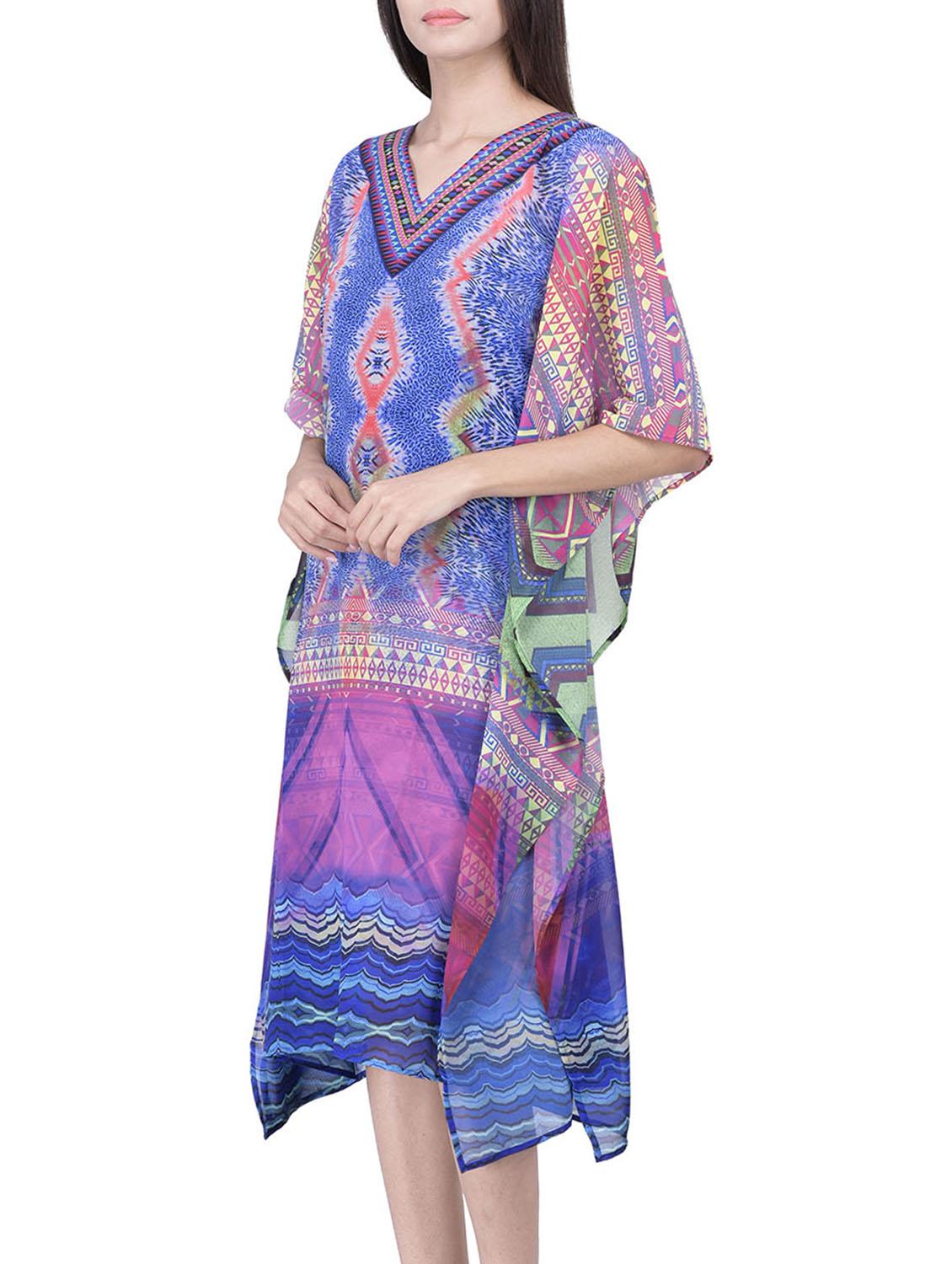 multi colored polyester kaftan - 12755847 - Zoom Image - 2