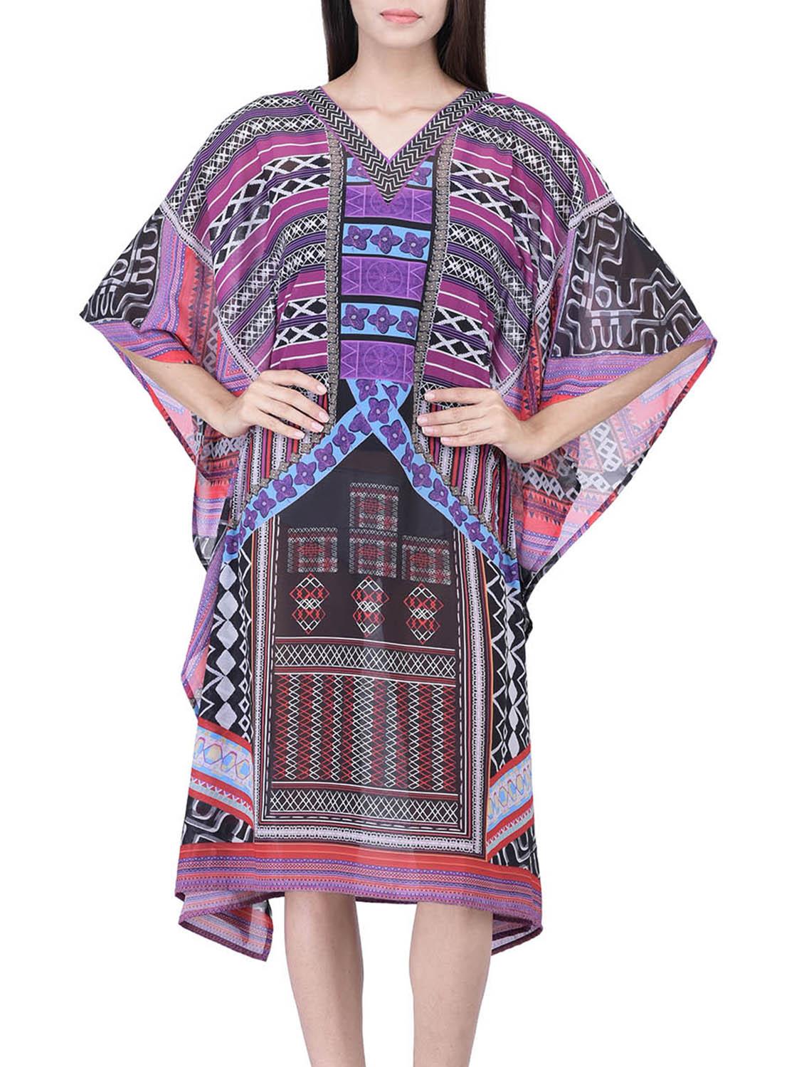 multi colored polyester kaftan - 12755848 - Zoom Image - 1