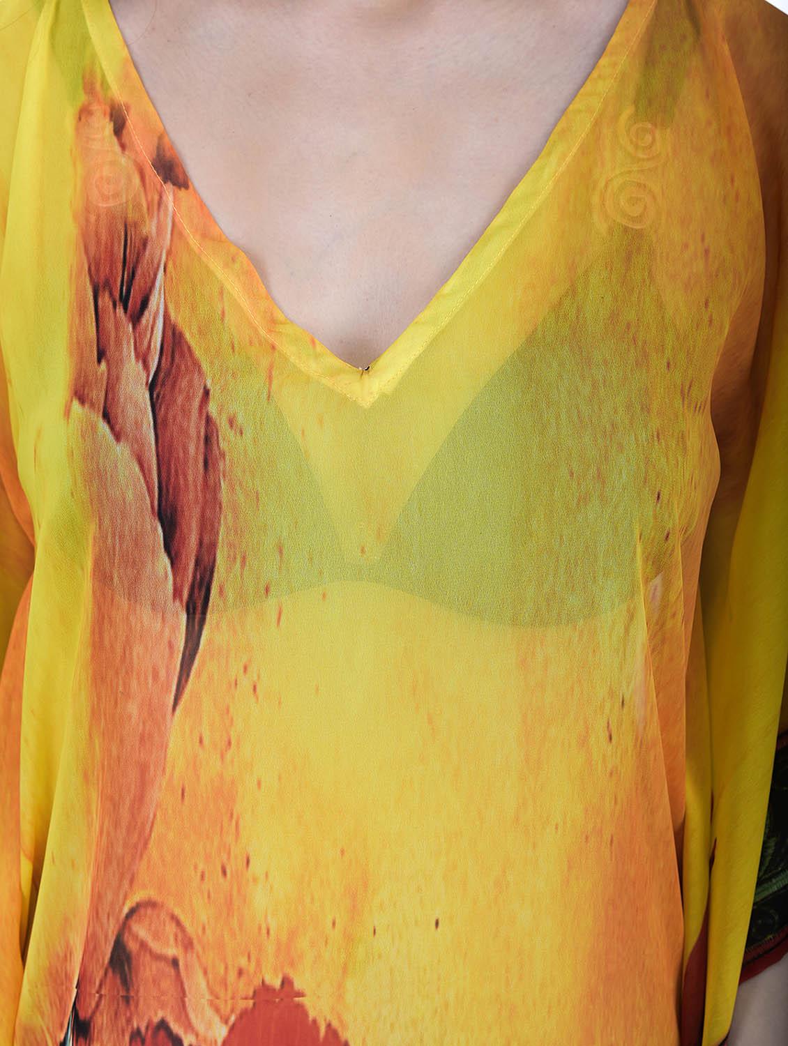 yellow polyester kaftan - 12755852 - Zoom Image - 4