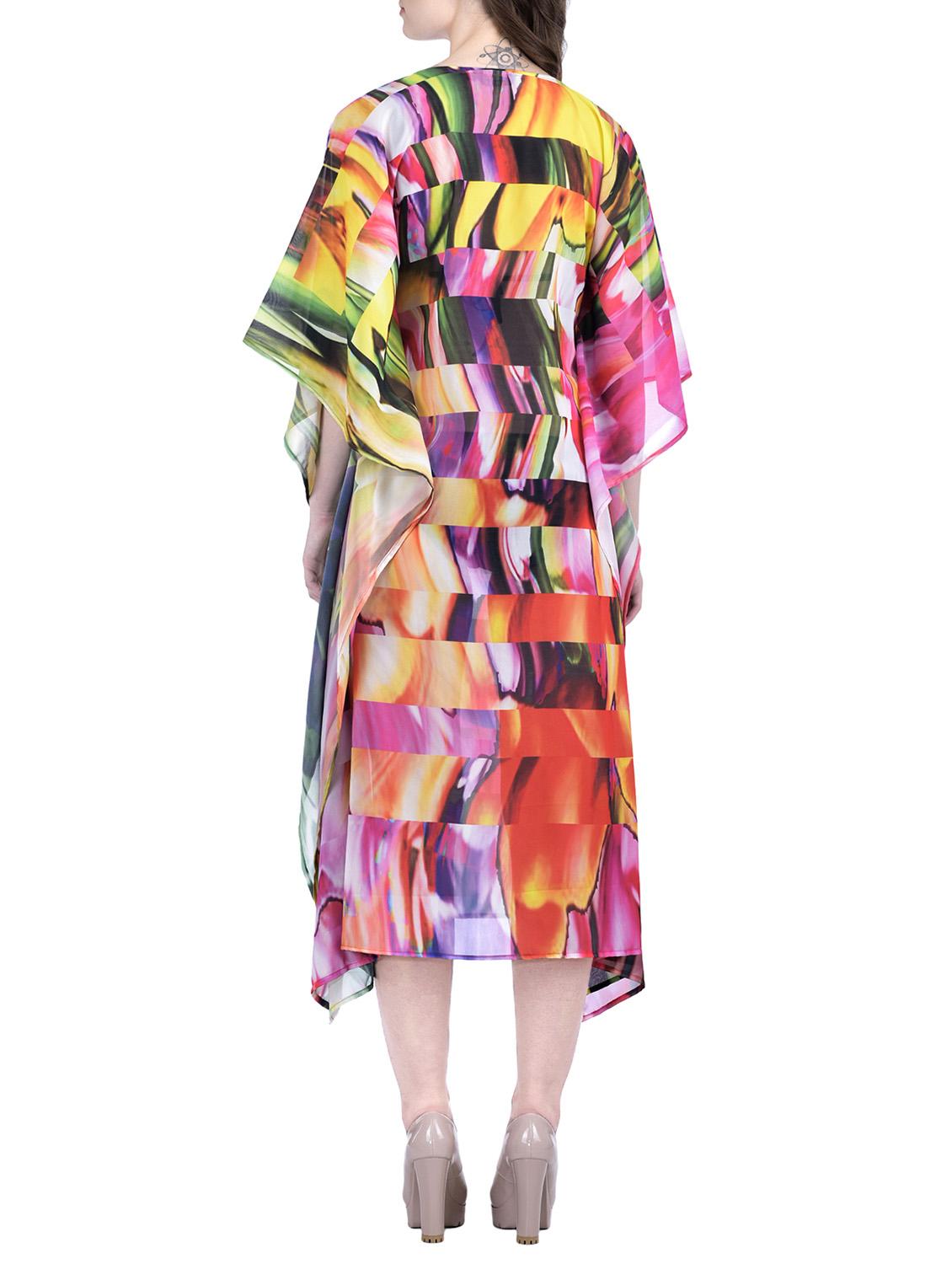 multi colored polyester kaftan - 12755853 - Zoom Image - 3