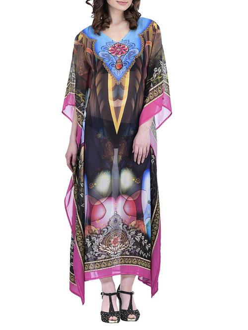multi colored polyester kaftan - 12755861 - Standard Image - 1