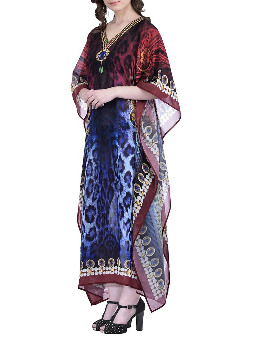 multi colored polyester kaftan - 12755862 - Zoom Image - 2