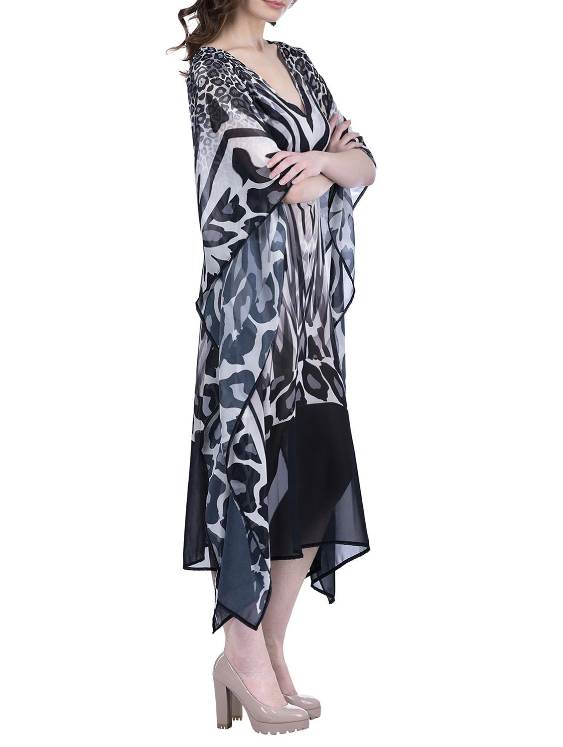 black polyester kaftan - 12755867 - Zoom Image - 2
