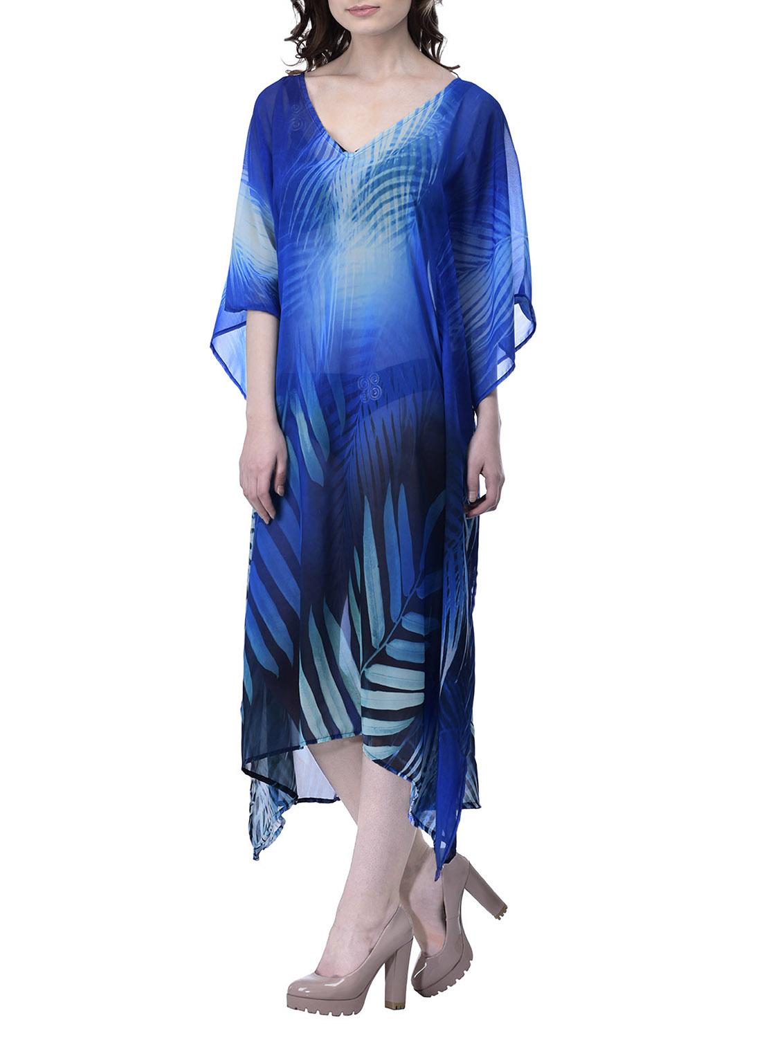 blue polyester kaftan - 12755868 - Zoom Image - 2