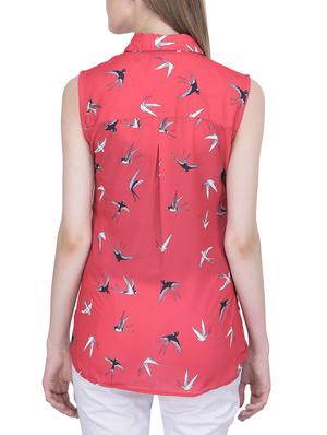 solid red printed shirt - 12755869 - Standard Image - 3