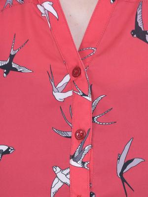solid red printed shirt - 12755869 - Standard Image - 4