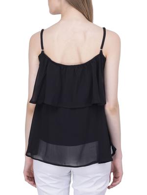 solid black ruffle top - 12755874 - Standard Image - 3