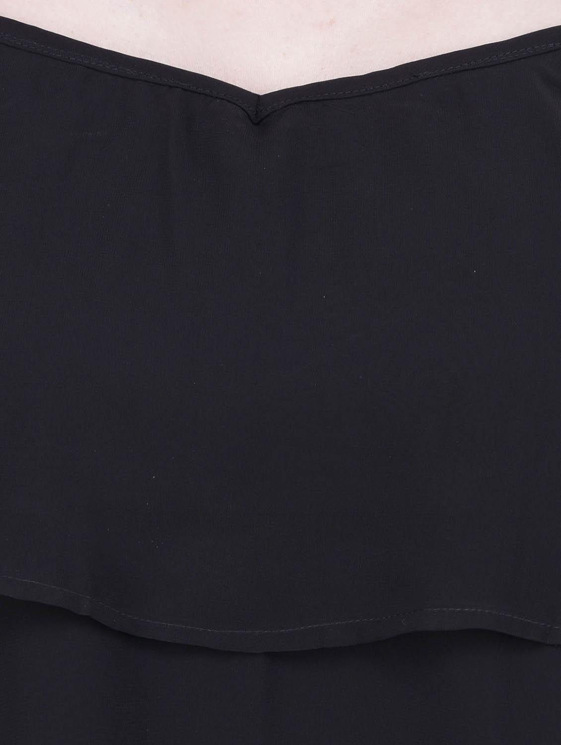 solid black ruffle top - 12755874 - Zoom Image - 4