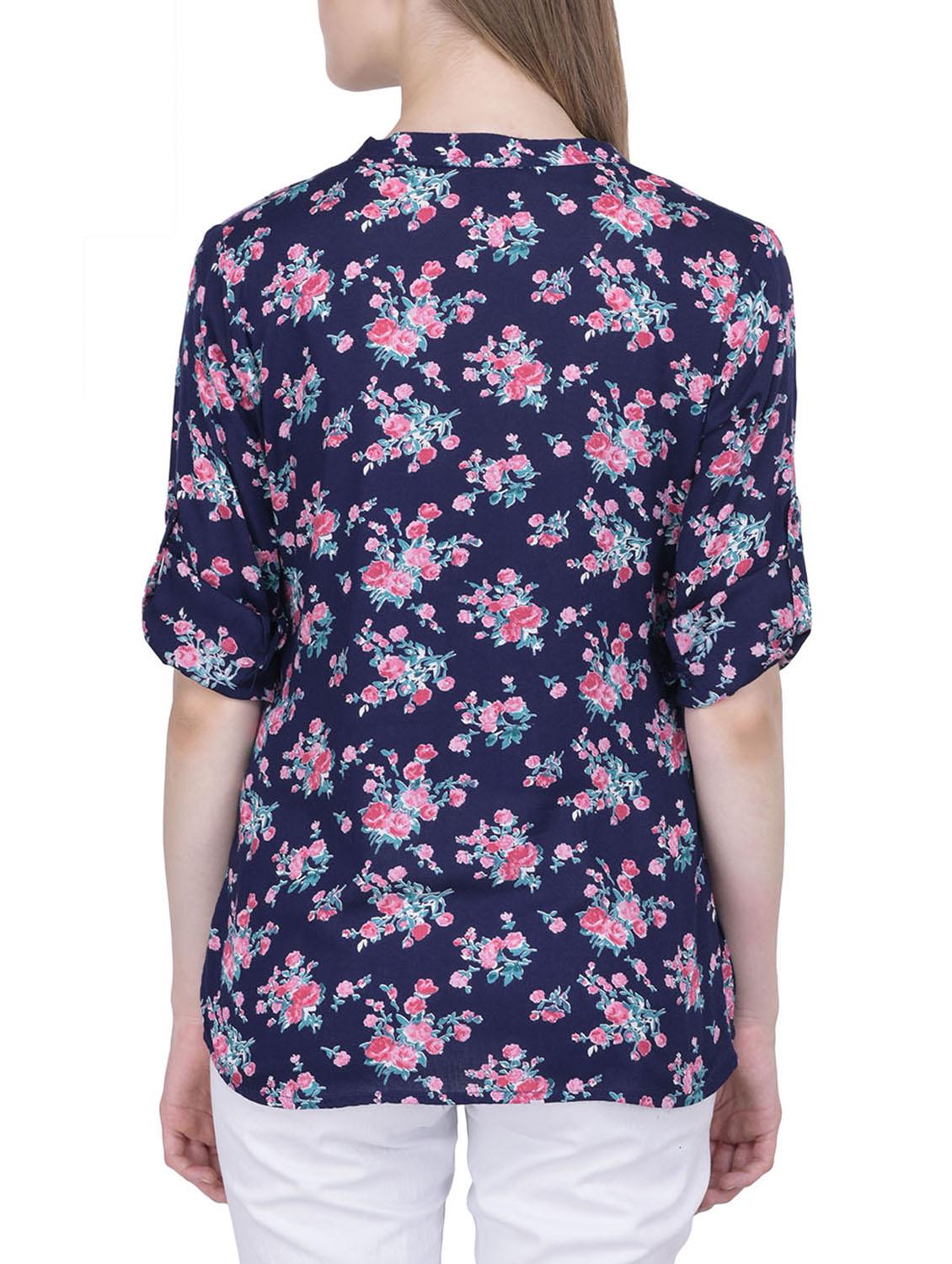 navy blue rayon top - 12755875 - Zoom Image - 3