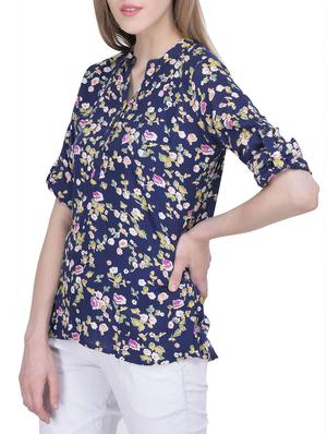 navy blue rayon top - 12755879 - Standard Image - 2