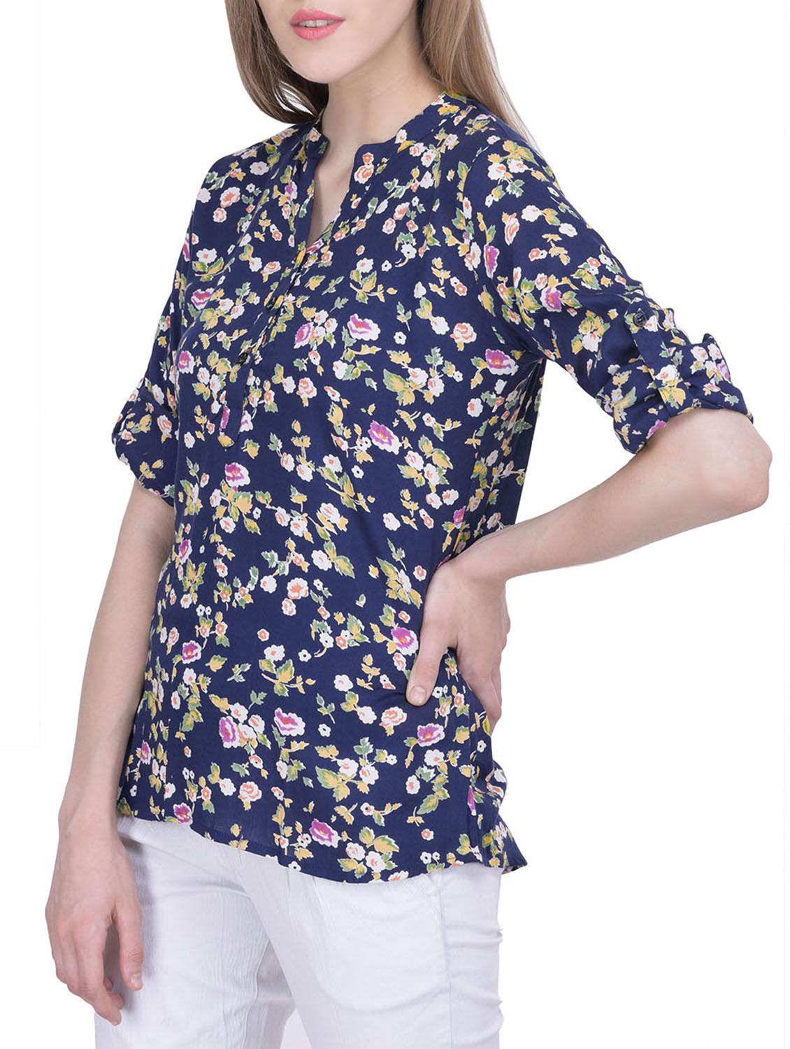 navy blue rayon top - 12755879 - Zoom Image - 2
