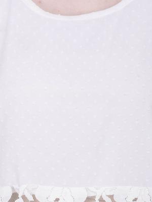 white solid lacy top - 12755882 - Standard Image - 4