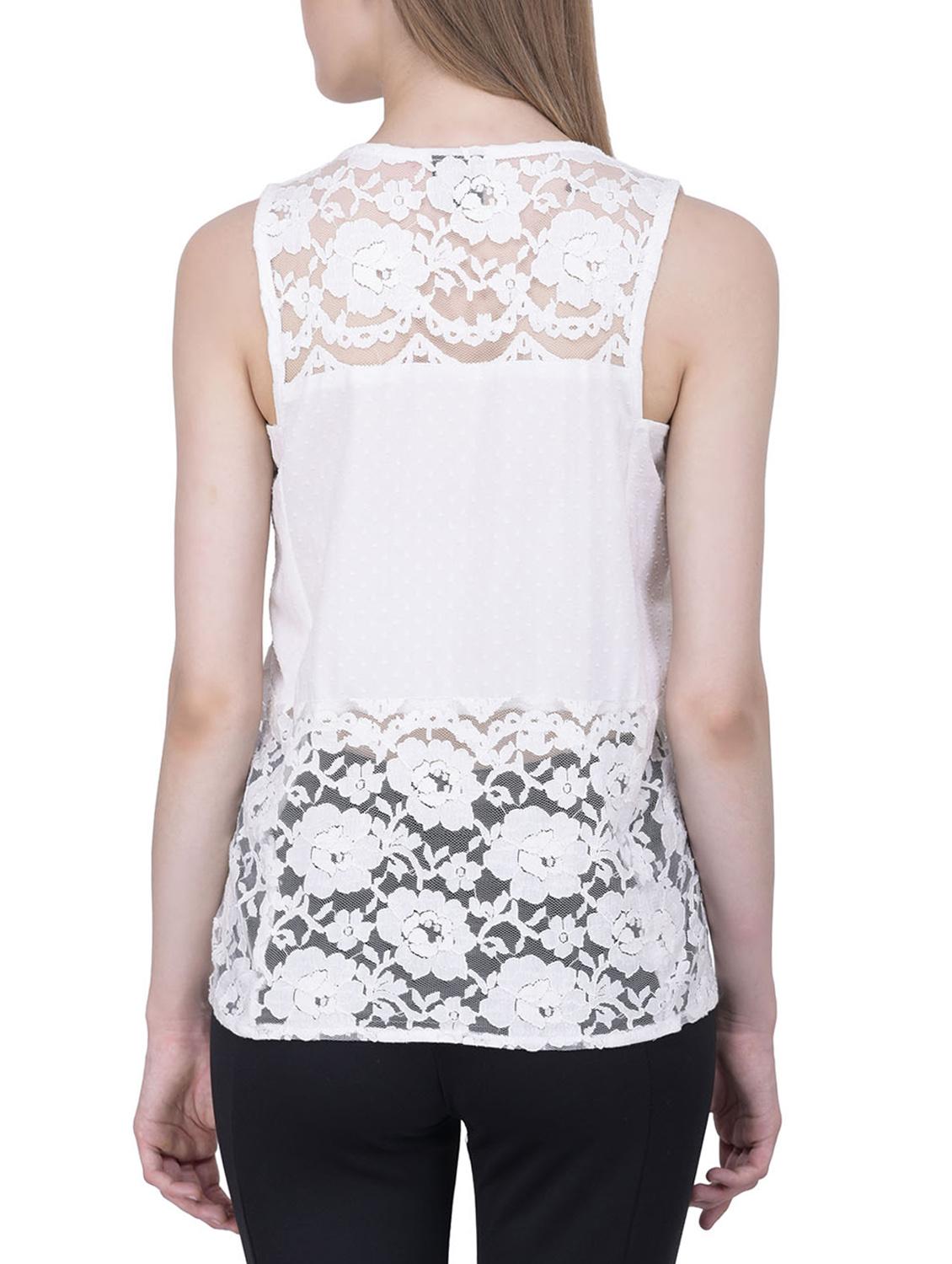white solid lacy top - 12755882 - Zoom Image - 3