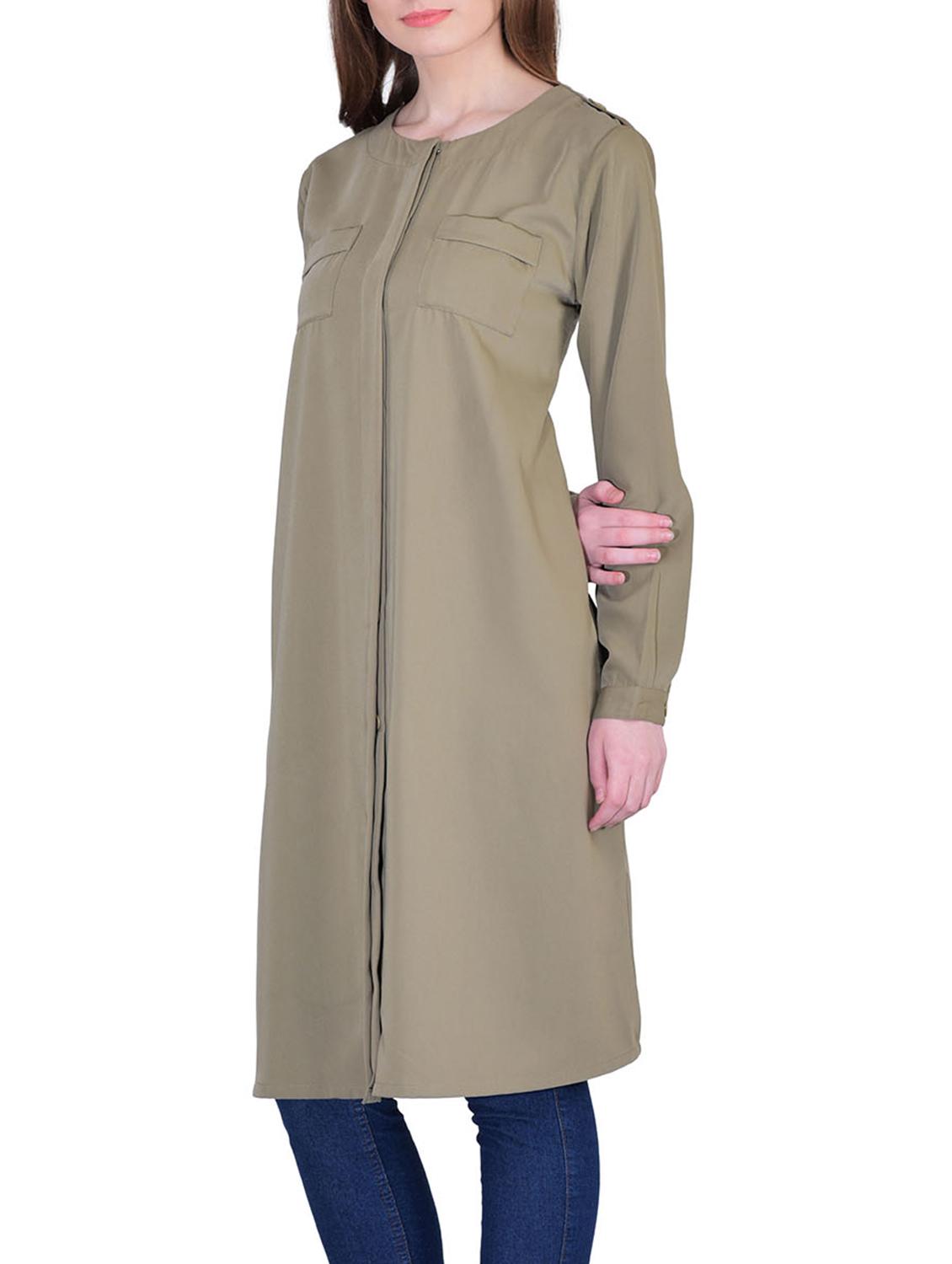 solid beige over coat - 12755891 - Zoom Image - 2
