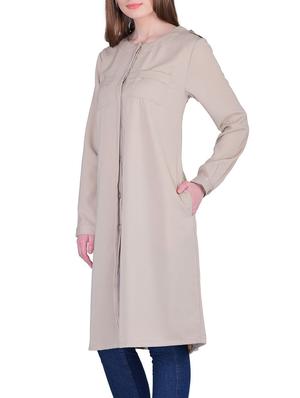 solid beige over coat - 12755892 - Standard Image - 2