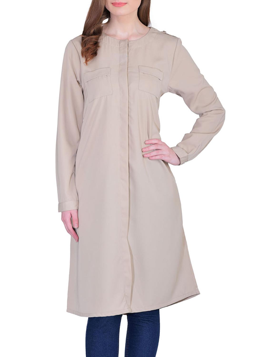 solid beige over coat - 12755892 - Zoom Image - 1