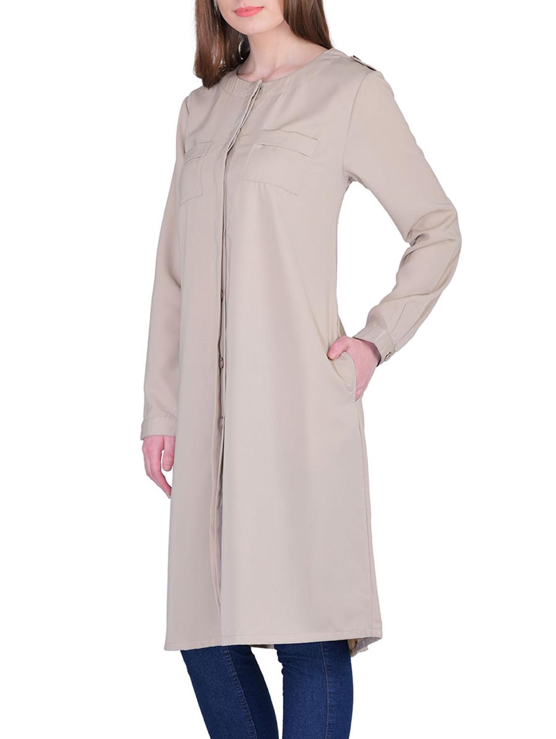 solid beige over coat - 12755892 - Zoom Image - 2