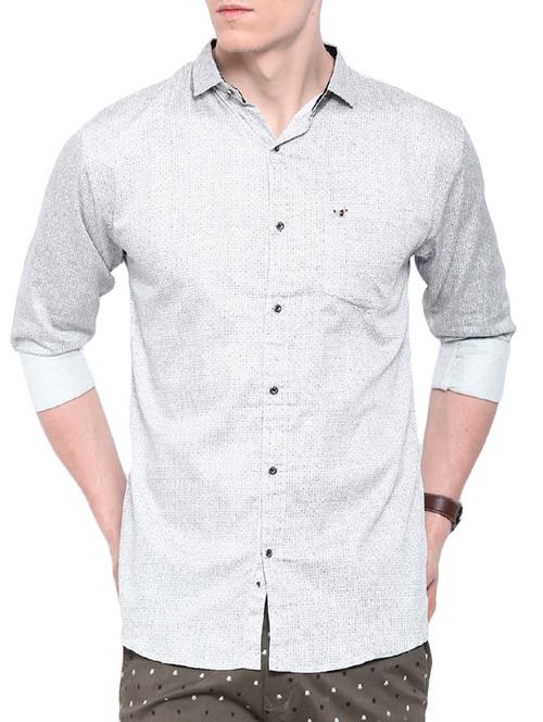 grey cotton casual shirt - 12757524 - Standard Image - 1