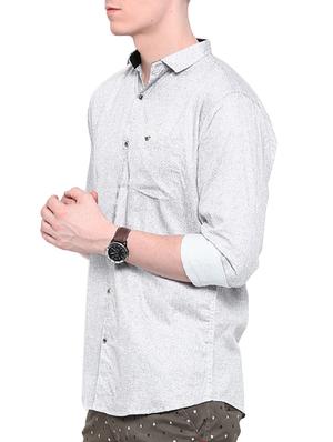 grey cotton casual shirt - 12757524 - Standard Image - 2