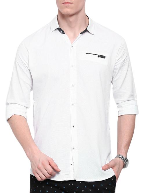white cotton casual shirt - 12757545 - Standard Image - 1