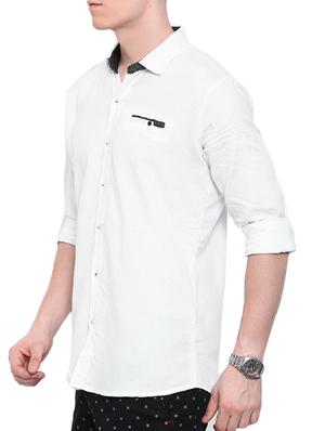 white cotton casual shirt - 12757545 - Standard Image - 2