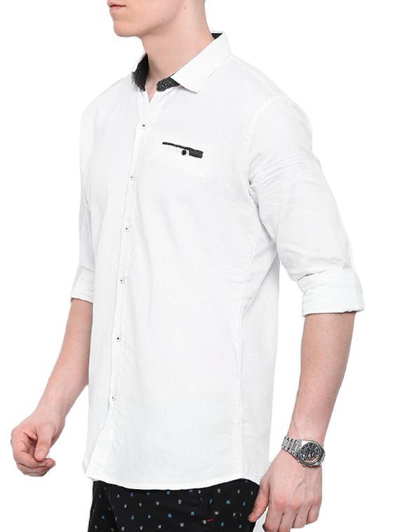 white cotton casual shirt - 12757545 - Zoom Image - 2