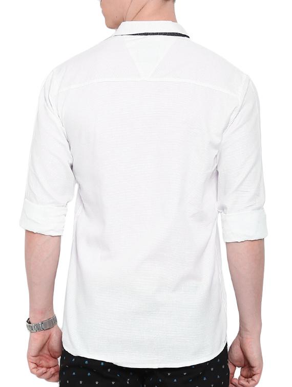 white cotton casual shirt - 12757545 - Zoom Image - 3